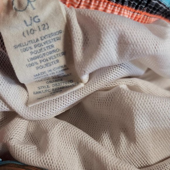 Orange Multicolor Striped Back Large Swim Trunks OP Beach Swim - Picture 4 of 4